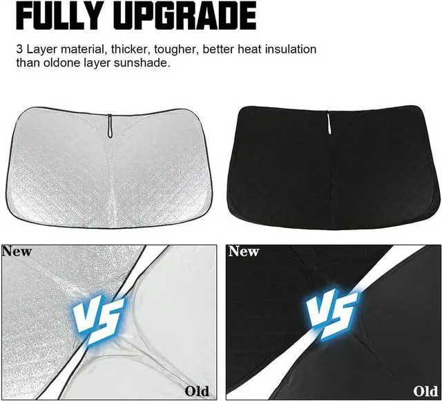 Alt view image 3 of 7 - D-Lumina CRV Windshield Sun Shade - Compatible with Honda CR-V (LX, EX, EX-L, EX-L Navi, Touring) 2023 2024 2025 - Upgraded 3 Layers 240T Material, Foldable Front Window Sun Shield Protector