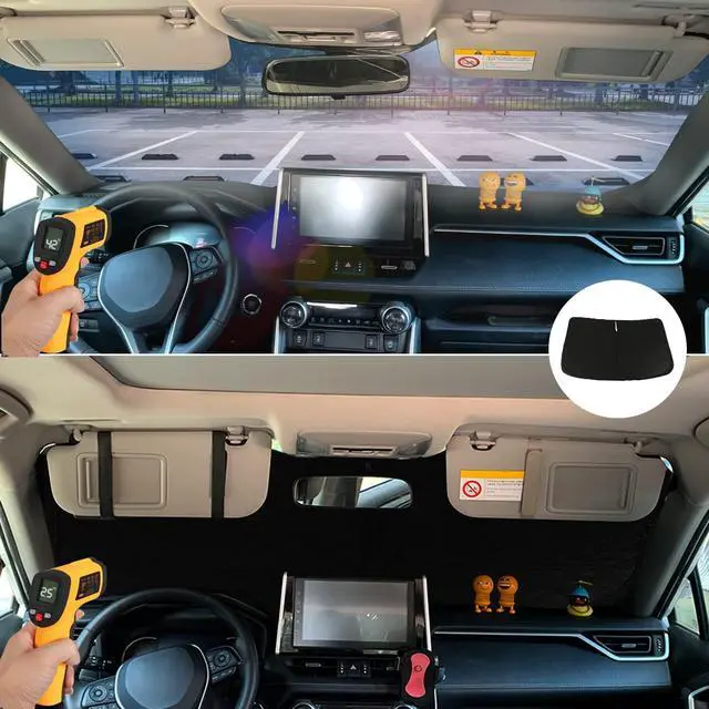 Alt view image 5 of 7 - D-Lumina CRV Windshield Sun Shade - Compatible with Honda CR-V (LX, EX, EX-L, EX-L Navi, Touring) 2023 2024 2025 - Upgraded 3 Layers 240T Material, Foldable Front Window Sun Shield Protector