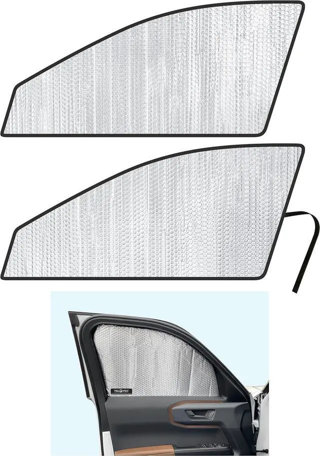 Main image of YelloPro Side Window Front Seat Reflective Sunshade Custom Fit for 2021 2022 2023 2024 2025 Ford Bronco Sport SUV, Base, Big Bend, Outer Banks, Badlands, First Edition (2pcs) [Made in USA]