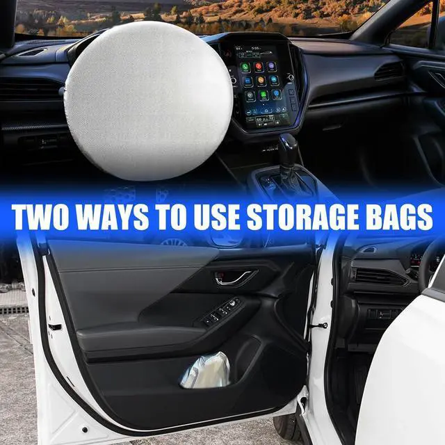 Alt view image 3 of 7 - Foldable Sun Shade WODSTA Full Coverage Windshield Sunshade Compatible with Subaru crosstrek 2024 2025 All Model 4-Layer Thickened Windows Visor 240T Polyester Windshield Sun Shade