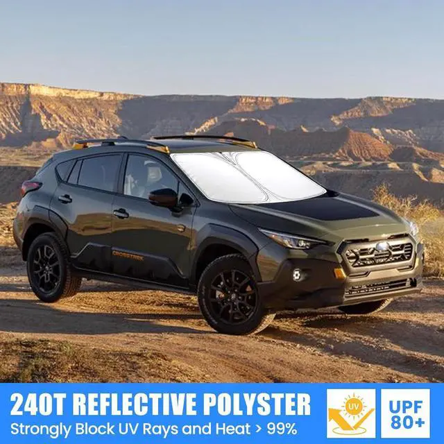 Alt view image 6 of 7 - Foldable Sun Shade WODSTA Full Coverage Windshield Sunshade Compatible with Subaru crosstrek 2024 2025 All Model 4-Layer Thickened Windows Visor 240T Polyester Windshield Sun Shade