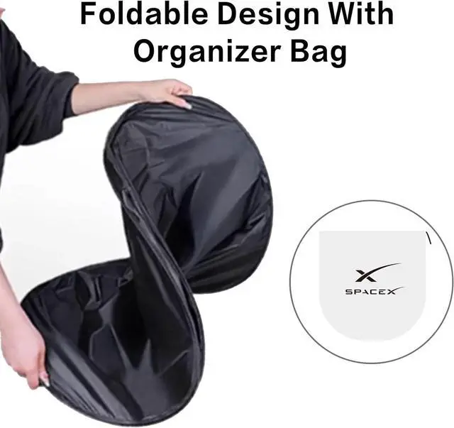 Alt view image 4 of 6 - 300T Sunshade for Tesla Model Y Model 3, Car Accessories 2025 for Tesla, Front Window Sunshade with Organizer Bag, Gifts for Tesla Owners (Black)