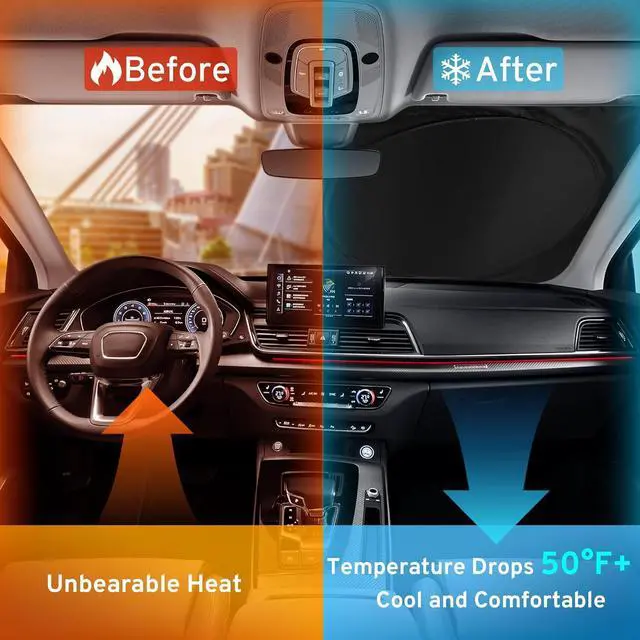 Alt view image 4 of 7 - XHRING Car Windshield Sun Shade Sunshade for Mini Cooper Cooper S Clubman Countryman Paceman Roadster Coupe JCW R56 R60 R57 R53 F56 F60 F57 Accessories Car Front Window Sun Shield 2002-2024 2025