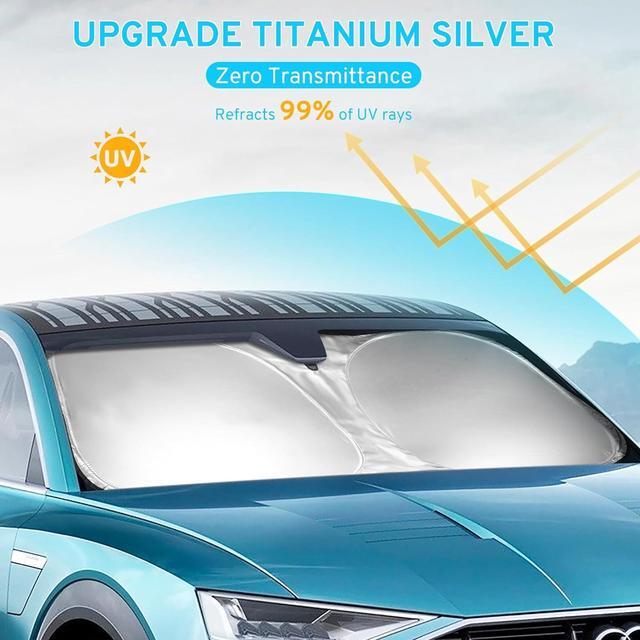 Alt view image 4 of 7 - Car Windshield Sun Shade Sunshade Compatible with Honda CRV CR-V 2026 2025 2024 2023 LX EX EX-L EX-L Navi Hybrid Sport Touring Accessories, Car Front Window Sun Shield Visor