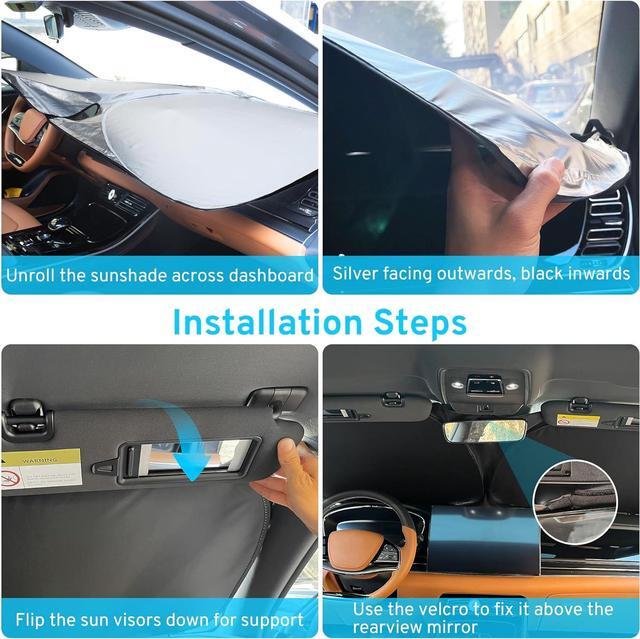 Alt view image 7 of 7 - Car Windshield Sun Shade Sunshade Compatible with Honda CRV CR-V 2026 2025 2024 2023 LX EX EX-L EX-L Navi Hybrid Sport Touring Accessories, Car Front Window Sun Shield Visor