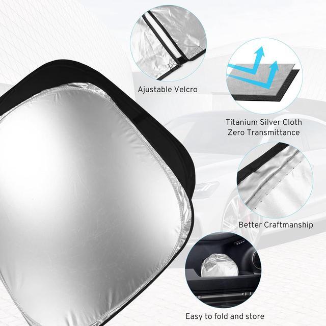 Alt view image 6 of 7 - Car Windshield Sun Shade Sunshade Compatible with Honda CRV CR-V 2026 2025 2024 2023 LX EX EX-L EX-L Navi Hybrid Sport Touring Accessories, Car Front Window Sun Shield Visor