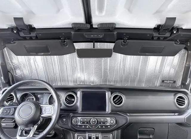 Alt view image 3 of 7 - YelloPro Custom Fit Reflective Front Windshield Sunshade for 2020 2021 2022 2023 2024 2025 Jeep Gladiator Pickup - NO Sensor - UV Reflector Sun Protection Accessories