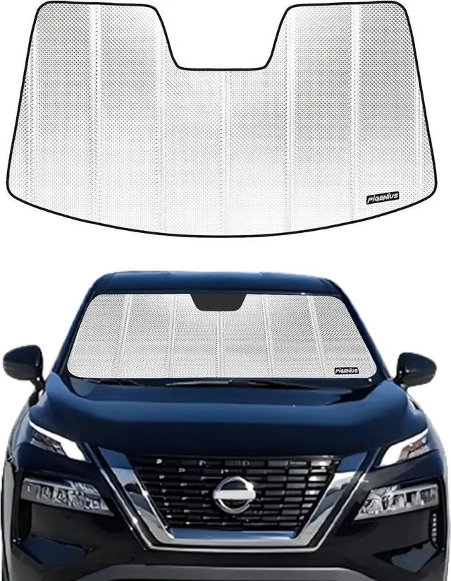 Main image of Windshield Sun Shade for 2021-2025 Nissan Rogue. Front Window Sunshade with Storage Bag