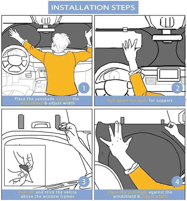 Alt view image 4 of 5 - [2025 Upgrade] TDCQQGQQ Animal Lion Black Semi-Truck Sun Shade for Windshield and Side Windows, UV Protective Coverage to Block Heat Rays, for Commercial & Big Rig