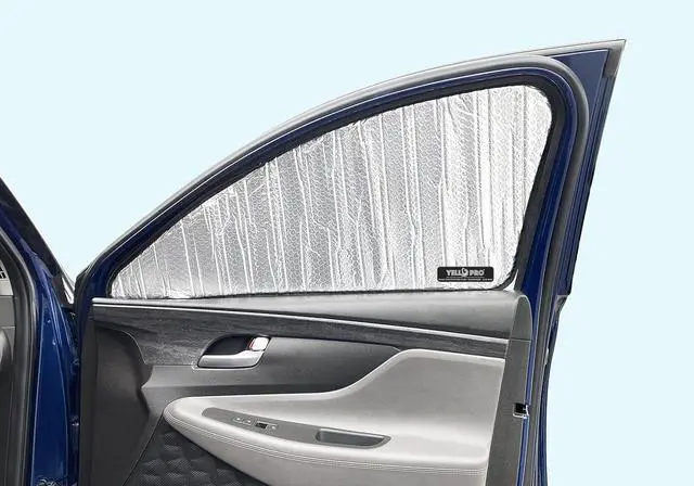 Alt view image 3 of 7 - Side Window Front Seat Reflective Sunshade Custom Fit for 2019 2020 2021 2022 2023 Hyundai Santa Fe SUV, Plug-in Hybrid, Hybrid, UV Sun Protection Accessories (Set of 2)