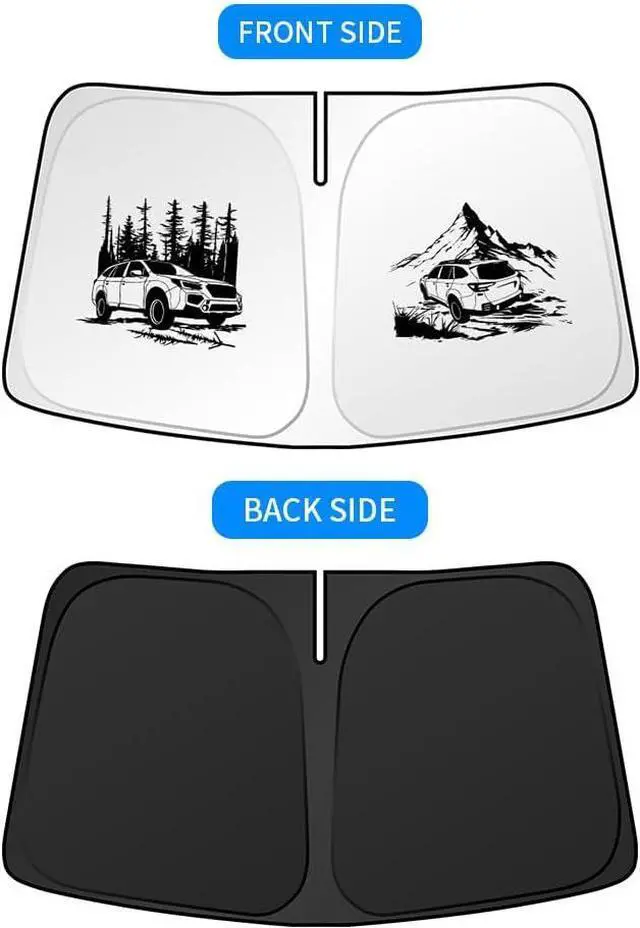 Alt view image 4 of 6 - Windshield Sunshade Compatible with Subaru Outback Blocks UV Rays Sun Visor Protector Foldable Front Window Sun Shield (Outback)