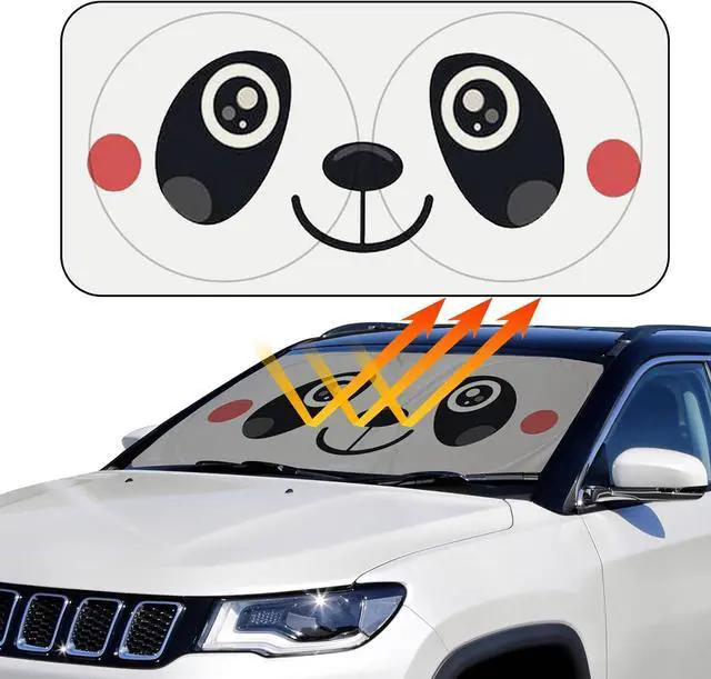Main image of Car Sun Shade Windshield Cute Eye Sunshade, AYAMAYA Portable Big Cute Cartoon Car Window Sun Shades Automotive Outdoor UV Rays Protector Waterproof Folding Sun Visor Cover for Baby - (59"x33")