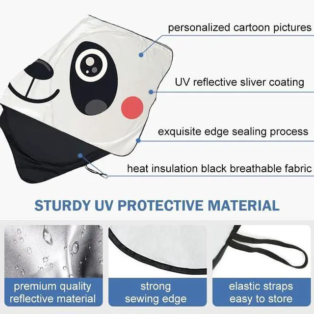 Alt view image 4 of 7 - Car Sun Shade Windshield Cute Eye Sunshade, AYAMAYA Portable Big Cute Cartoon Car Window Sun Shades Automotive Outdoor UV Rays Protector Waterproof Folding Sun Visor Cover for Baby - (59"x33")