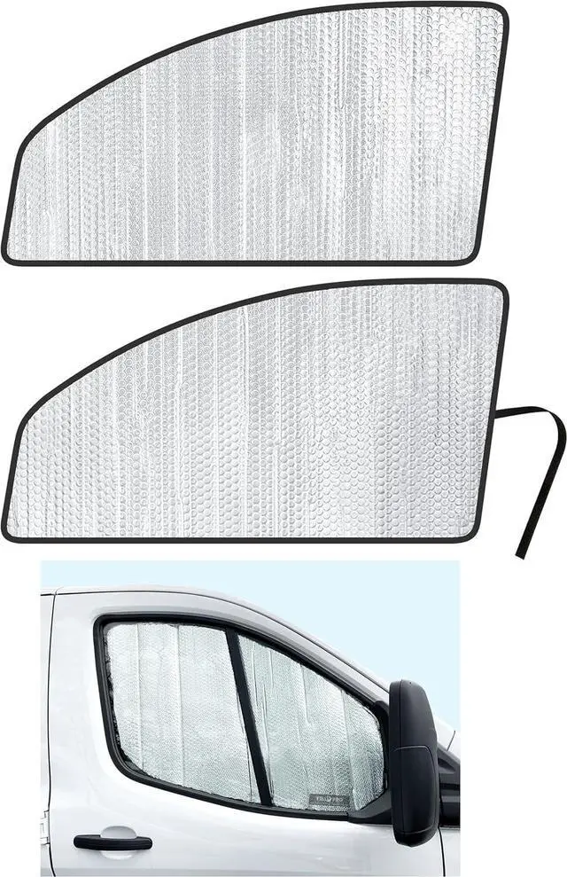 Main image of YelloPro Side Window Front Seat Sunshade (Set of 2) Custom Fit for 2015 2016 2017 2018 2019 2020 2021 2022 2023 2024 2025 Ford Transit Van, Low Roof (NOT for HIGH/MED ROOF), NOT for E-Transit