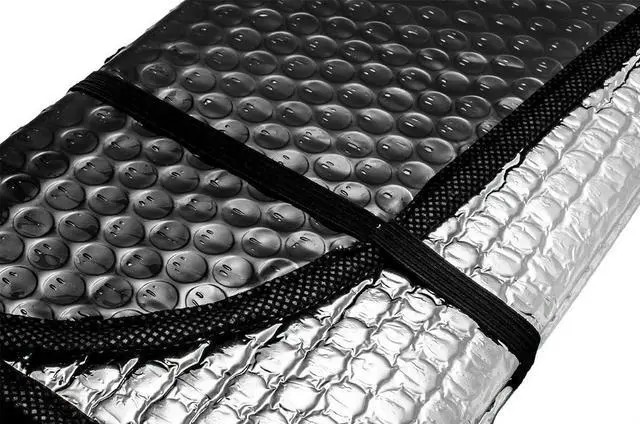 Alt view image 3 of 4 - Patriot Skull Shooter Guns Reflective Double Sided Sunshade Compatible with Car Truck SUV Front Windshield Window Reversible Sun Shade Universal 24x58 inches