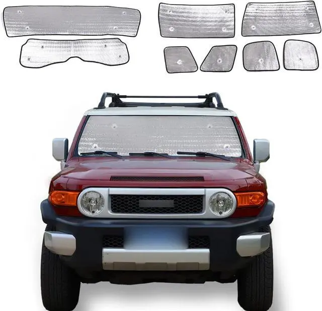 Main image of Windshield Sunshade Foldable UV Ray Reflector Auto Window Sun Shade Suitable for Toyota FJ Cruiser 2007-2021, Auto Interior Sun Protection Visors, Keeps Your Vehicle Cool, 8PCS