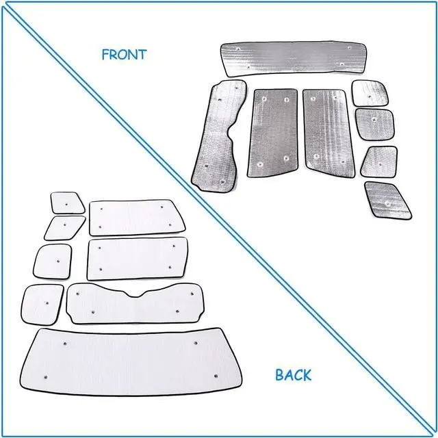 Alt view image 6 of 7 - Windshield Sunshade Foldable UV Ray Reflector Auto Window Sun Shade Suitable for Toyota FJ Cruiser 2007-2021, Auto Interior Sun Protection Visors, Keeps Your Vehicle Cool, 8PCS