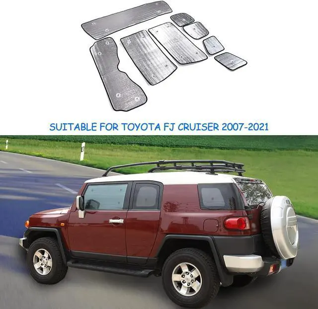 Alt view image 7 of 7 - Windshield Sunshade Foldable UV Ray Reflector Auto Window Sun Shade Suitable for Toyota FJ Cruiser 2007-2021, Auto Interior Sun Protection Visors, Keeps Your Vehicle Cool, 8PCS
