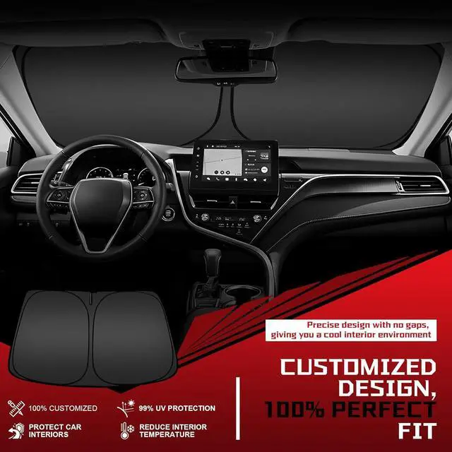 Alt view image 2 of 7 - Windshield Sun Shade for 2023-2025 Che-vrolet/Chevy Colorado Foldable Sun Sunshade for Car Front Window Blocks UV Rays and Heat Automotive Interior Protector Custom Fit Accessories