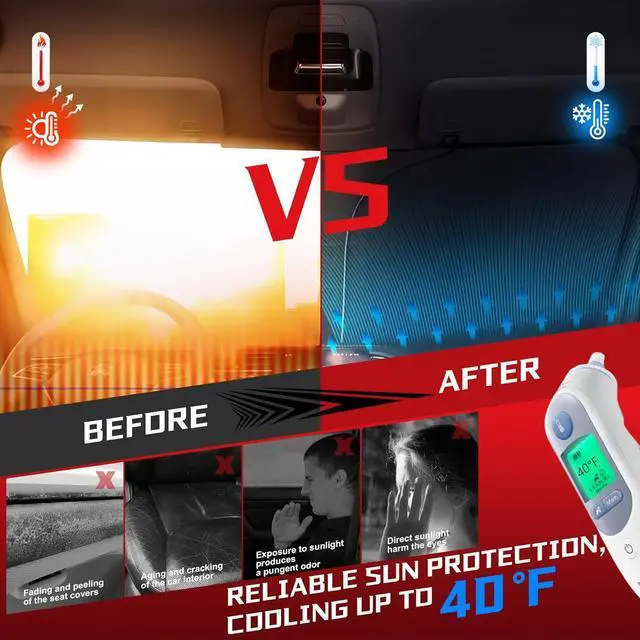 Alt view image 4 of 7 - Windshield Sun Shade for 2023-2025 Che-vrolet/Chevy Colorado Foldable Sun Sunshade for Car Front Window Blocks UV Rays and Heat Automotive Interior Protector Custom Fit Accessories