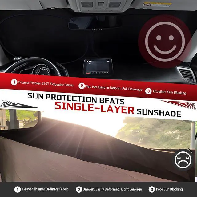 Alt view image 5 of 7 - Windshield Sun Shade for 2023-2025 Che-vrolet/Chevy Colorado Foldable Sun Sunshade for Car Front Window Blocks UV Rays and Heat Automotive Interior Protector Custom Fit Accessories