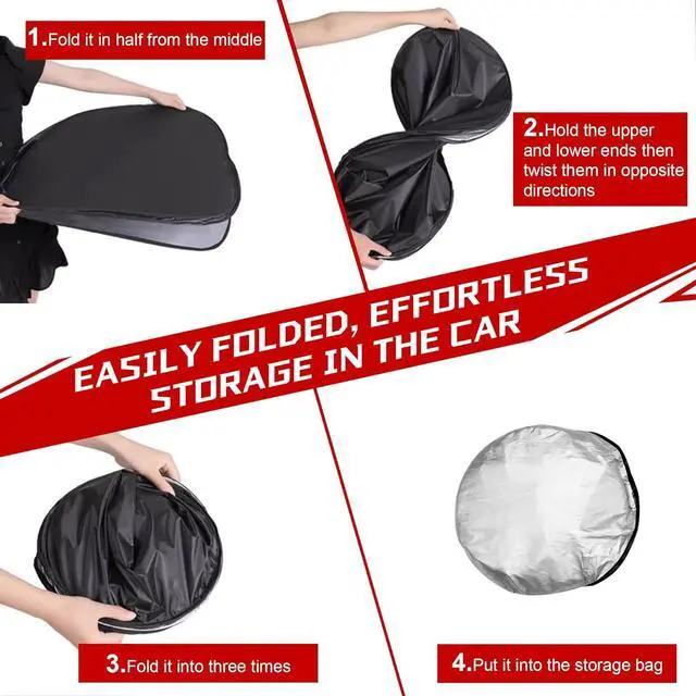 Alt view image 7 of 7 - Windshield Sun Shade for 2023-2025 Che-vrolet/Chevy Colorado Foldable Sun Sunshade for Car Front Window Blocks UV Rays and Heat Automotive Interior Protector Custom Fit Accessories