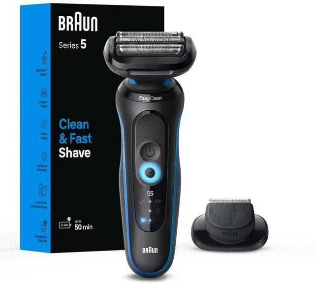 Main image of Braun Electric Shaver for Men, Series 5 5118s, Waterproof, Wet & Dry Shave, Turbo Shaving Mode, Foil Shaver with Precision Trimmer, Battery Powered, 50 Minute Battery Runtime
