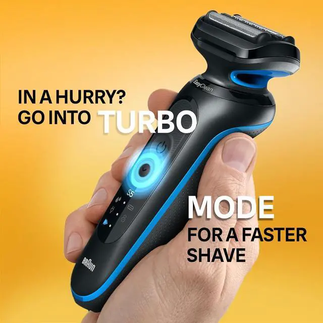 Alt view image 5 of 7 - Braun Electric Shaver for Men, Series 5 5118s, Waterproof, Wet & Dry Shave, Turbo Shaving Mode, Foil Shaver with Precision Trimmer, Battery Powered, 50 Minute Battery Runtime