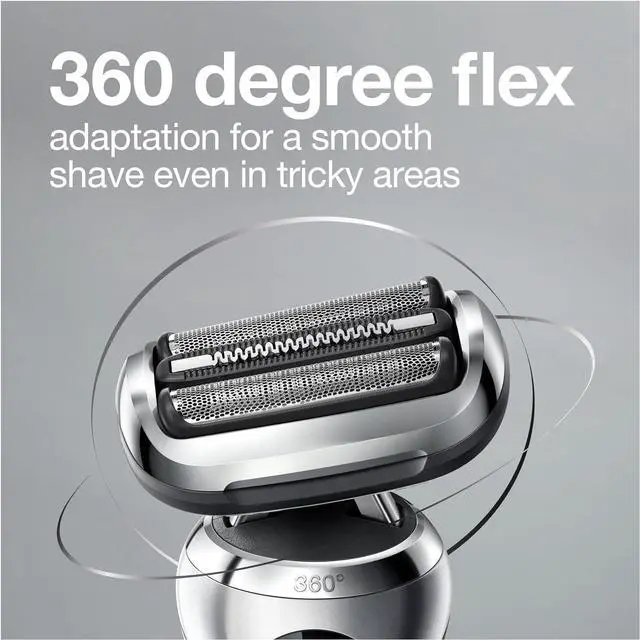 Alt view image 6 of 7 - Braun Electric Razor for Men, Series 7 360 Flex Head Foil Shaver with Precision Beard Trimmer, Rechargeable, Wet & Dry and Travel Case, Black, 5 Piece Set