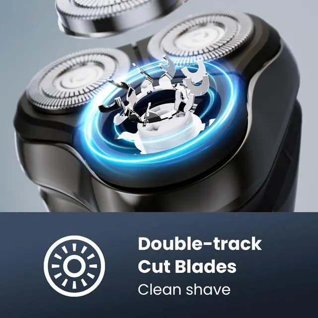 Alt view image 3 of 7 - Electric Razor for Men Cordless: Wet/Dry Rotary Shaver Waterproof - USB Fast Charging & Sensitive Skin Care - Pop up Trimmer & Precision Blades