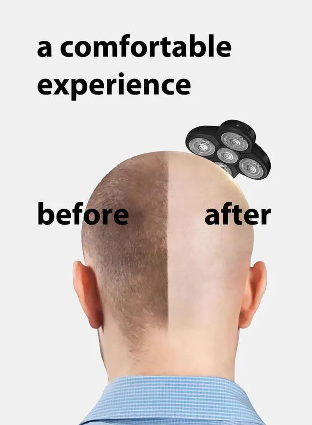 Alt view image 4 of 7 - 3 Pack Head Shaver Replacement Blades, 5 - Blade Shaver Replacement Heads for Bald Men Freedom Shaving, Head and Face Electric Razor Refills, with 2 Cleaning Brush