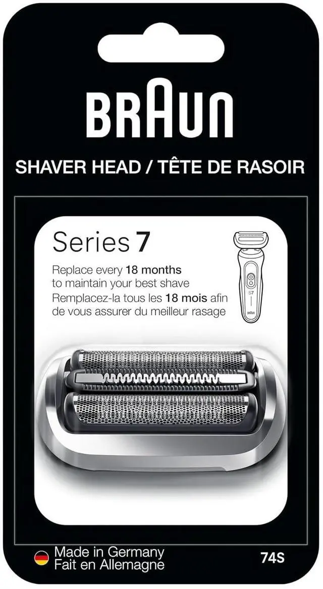 Main image of Braun Series 7 Electric Shaver Replacement Head, Easily Attach Your Shaver Head for a Shave as efficient as Day one, Compatible with New Generation Series 7 Shavers, 74S, Silver