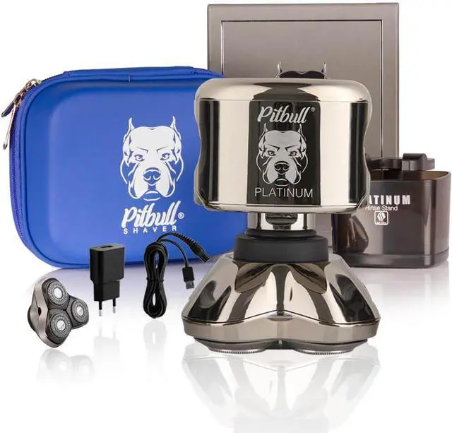 Main image of Skull Shaver Pitbull Platinum Pro:Head Shaver for Men - Bald Head Shavers with Wet/Dry Technology, Ergonomic Design, Travel Lock, and Accessories. Perfect Grooming Kit.