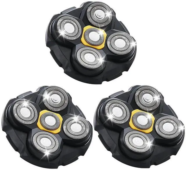 Main image of Shaver Replacement Heads Compatible with Microtouch Titanium Head Shaver, for Bald Men 3 Pack