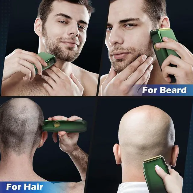 Alt view image 5 of 7 - Electric Razor for Men Face, Bazivve Electric Shavers for Men, Foil Shaver with 3 Adjustable Speeds, Rechargeable Waterproof Close Shave Trimmer with LED Display for Face/Beard/Head Shavers (Green)