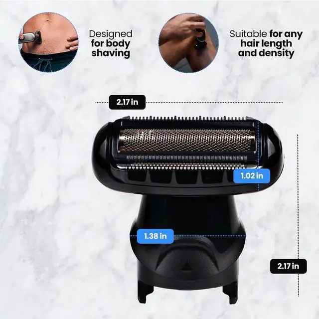 Alt view image 4 of 7 - Replacement Head for Men's Electric Shaver 81634460 Compatible with Braun Multi Grooming Body Shaver MGK3080, 5515, 5541 and 5544