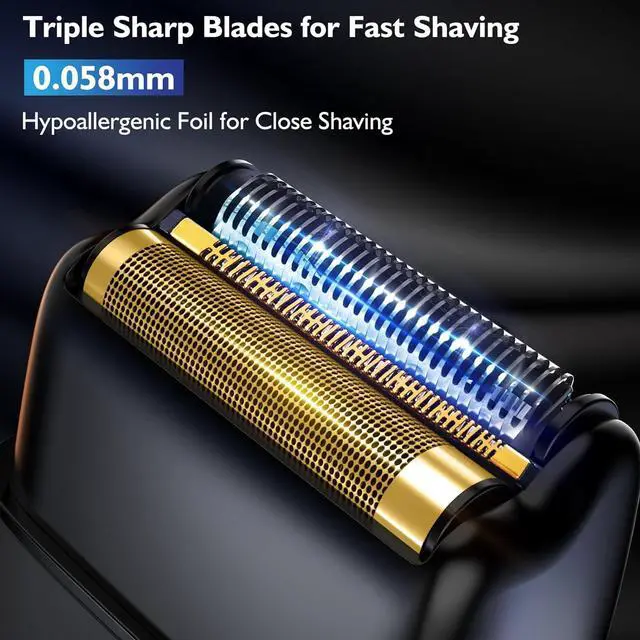 Alt view image 2 of 7 - Electric Razor for Men Face, Bazivve Electric Shavers for Men, Foil Shaver with 3 Adjustable Speeds, Rechargeable Waterproof Close Shave Trimmer with LED Display for Face/Beard/Head Shavers (Black)