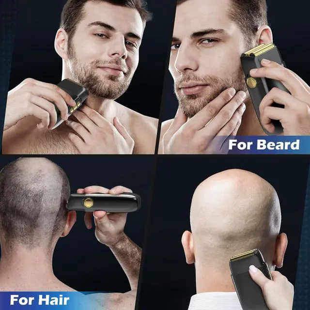 Alt view image 6 of 7 - Electric Razor for Men Face, Bazivve Electric Shavers for Men, Foil Shaver with 3 Adjustable Speeds, Rechargeable Waterproof Close Shave Trimmer with LED Display for Face/Beard/Head Shavers (Black)