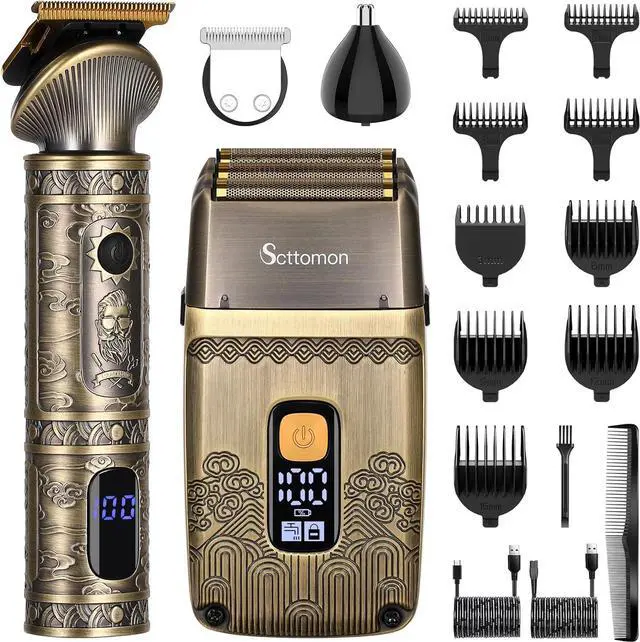 Main image of T-Blade Hair Trimmers & Electric Shavers for Men Foil Shaver Beard Trimmer Men's Grooming Kit with Triple Blades Cordless