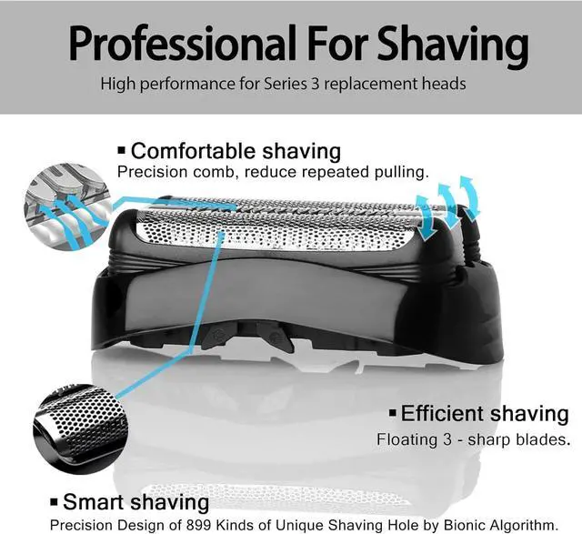 Alt view image 3 of 7 - 3Pack 32B S3 Electric Replacement Heads Compatible with Braun Series 3 Shavers, Suitable for S3 3040s 3080s-4 370cc 3070cc 3000s 3010, 3090cc Etc.