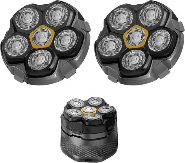Main image of Magnetic 6 Blades Head Shaver Replacement Heads for Many 6D Magnetic Electric Razor,Newly Designed Magnetic 6D Blade Head Compatible with Head Shavers for Bald Men,2 Pack Travel Size.