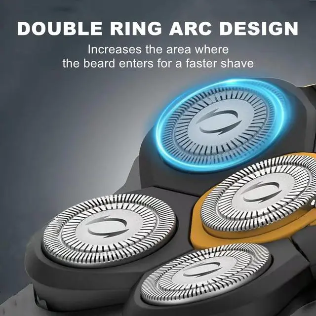 Alt view image 4 of 6 - Magnetic 6 Blades Head Shaver Replacement Heads for Many 6D Magnetic Electric Razor,Newly Designed Magnetic 6D Blade Head Compatible with Head Shavers for Bald Men,2 Pack Travel Size.