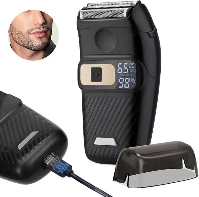 Alt view image 4 of 5 - Electric Foil Shavers for Men Electric Razor Close Shavers Foil Shavers for Men Waterproof Wet Dry LED Display Cordless Bald Head Shaver Portable Barber Shaver Rechargeable IPX6