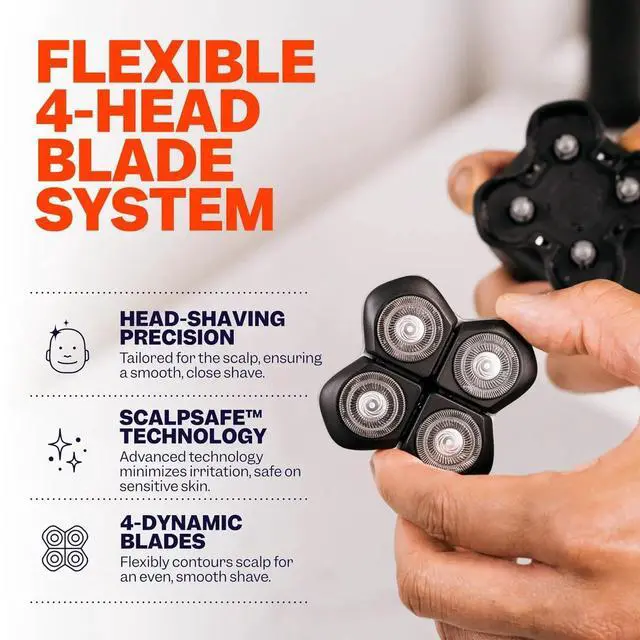 Alt view image 4 of 7 - Official Replacement Blades for Flexseries Pro Head Shaver Kit - Refill Blades - High-Performance Blades for Smooth Shaving