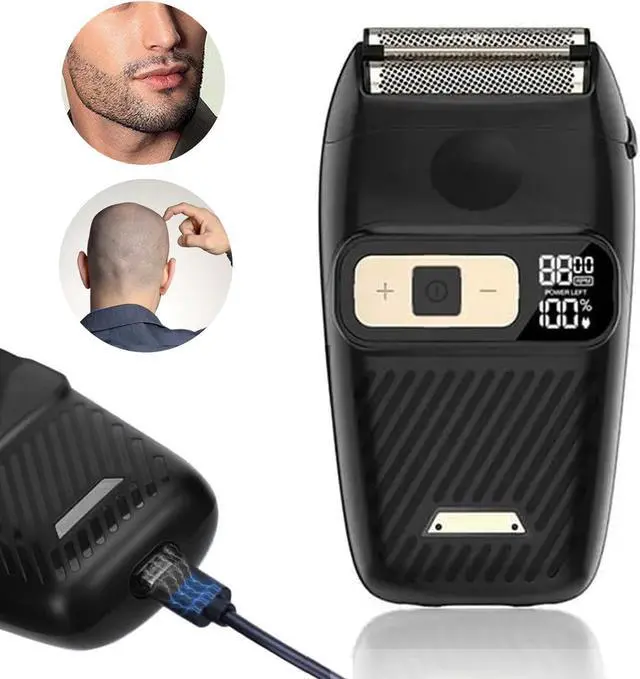 Alt view image 5 of 5 - Electric Foil Shavers for Men Electric Razor Close Shavers Foil Shavers for Men Waterproof Wet Dry LED Display Cordless Bald Head Shaver Portable Barber Shaver Rechargeable IPX6