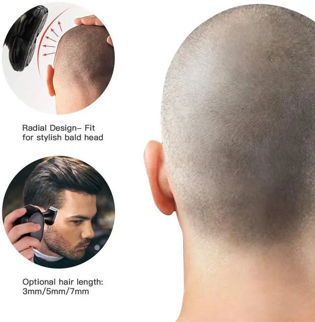 Alt view image 6 of 7 - Electric Razor for Men Head Shaver for Bald Men Grooming Kit 5 in 1 Wet Dry Rotary Shavers Nose Hair Beard Trimmer Clippers Facial Cleansing Brush Cordless Waterproof USB Charging Rechargeable