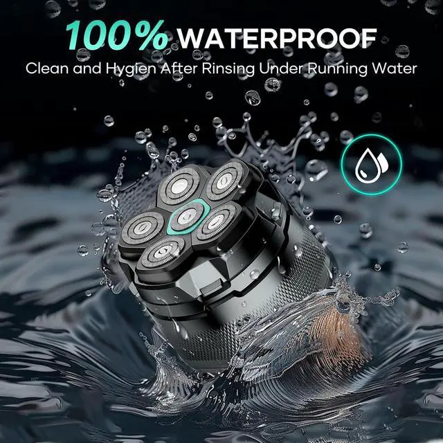 Alt view image 4 of 7 - Head Shavers for Bald Men - kensen 6D Cordless Electric Razor, Waterproof Skull Shaver for Wet/Dry Use, LED Display, Type-C Charging, Close Shave - Easy to Clean, Perfect for Bald Heads and Face