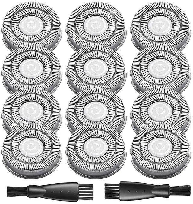 Main image of 12 Pack Pitbull Shaver Replacement Blade for Skull Shaver Replacement Heads Pitbull Gold/Silver Replacement Blades for Palm Electric Razors Head Shavers for Bald Men, 2 Cleaning Brush, Premium