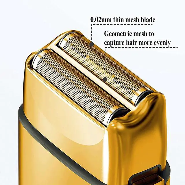 Alt view image 4 of 6 - KEMEI Electric Razors for Men, Professional Cordless All Metal Electric Razor, Lithium Titanium Razors, USB Rechargeable Facial Beard Trimmer,Golden