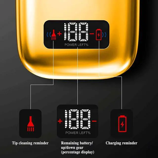 Alt view image 5 of 6 - KEMEI Electric Razors for Men, Professional Cordless All Metal Electric Razor, Lithium Titanium Razors, USB Rechargeable Facial Beard Trimmer,Golden